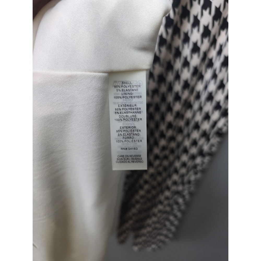 Tommy Hilfiger Dress Houndstooth Black Beige Midi Shift Sz 6 Preppy Academia - Picture 8 of 13